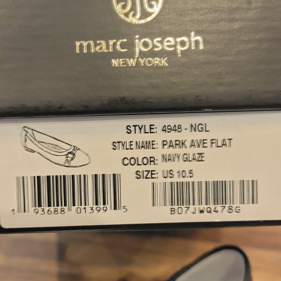 IOB Marc Joseph Park Ave Flat in Navy Glaze Leather - Picture 14 of 14